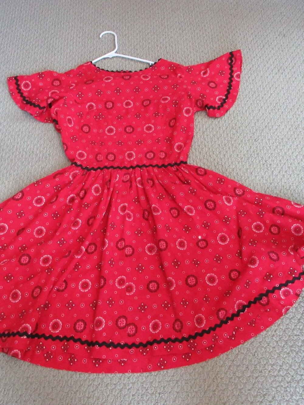 Youth Bandana Red Dance Square Dance Dress XS